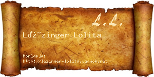 Lézinger Lolita névjegykártya